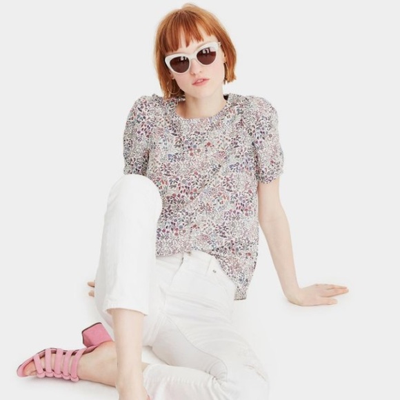 J crew puff sleeve liberty shepherdly song top